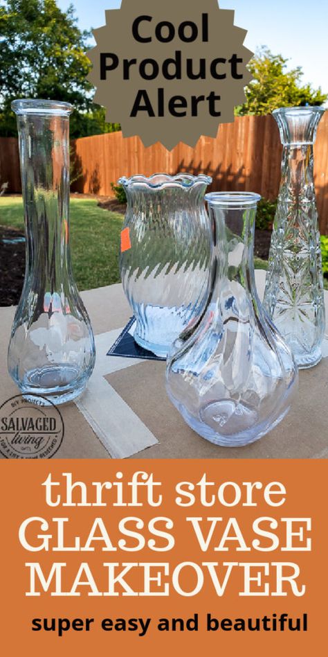 Glass Vase Makeover, Cheap Glass Vases, Vase Makeover, Simple Centerpieces Diy, Vases Centerpieces, Glass Vases Centerpieces, Glass Vase Decor, Diy Crate, Painted Glass Vases