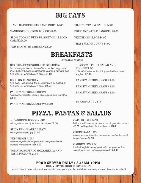 024 Template Ideas Free Menu Templates For Word Catering within Free Cafe Menu Templates For Word - Best Sample Template Menus Design, Slow Cooked Beef Brisket, Biotechnology Art, Free Menu Templates, Weekly Menu Template, Menu Maker, Food Menu Template, Restaurant Menu Template, Alfredo Sauce Recipe