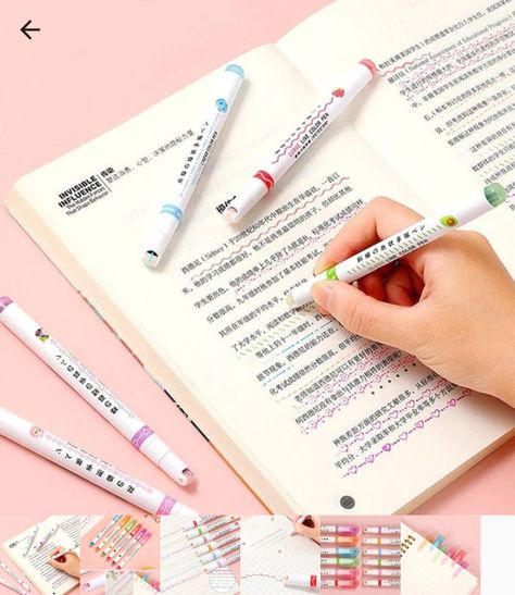 6 Shapes Flownwing Curve Highlighter Flair Pen Weekly Planner Notebook, Power Of Education, Crystal Children, Stylish Pens, Loose Leaf Binder, Flair Pens, Gel Pens Set, Korean Stationery, Leather Organization