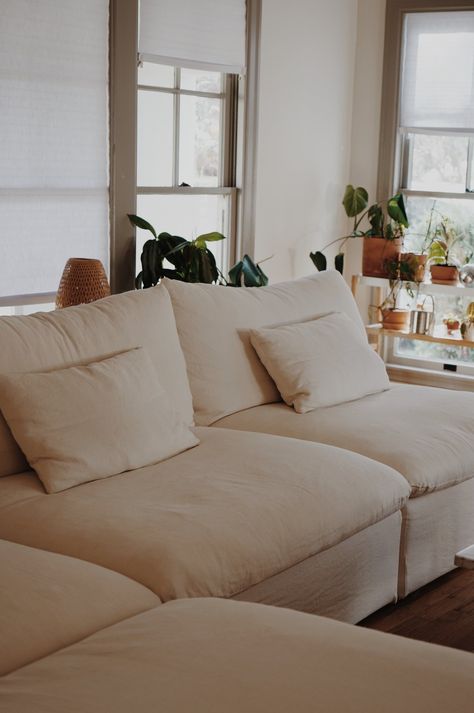 Choosing My Six Penny Couch Review After Six Months — C H Y 6 Penny Sofa, Six Penny Neva Sofa, Six Penny Sofa Living Room, Six Penny Neva Sectional, Sixpenny Devyn Sofa, Six Penny Couch, Six Penny Sectional, Linen Couch Living Room, Six Penny Sofa