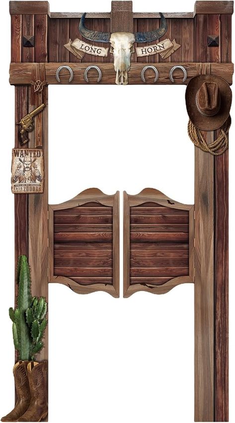 Wild West Party Decorations, Wild West Decorations, Old West Decor, Country Western Parties, Horse Themed Bedrooms, Western Party Decorations, Saloon Decor, Old West Saloon, Saloon Doors