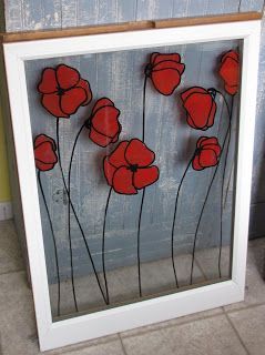 **I actually did this today on an old six pane window! ** -Krista Painting On Glass Windows, Stained Glass Wall Art, Glass Painting Patterns, Window Crafts, Glass Painting Designs, Stained Glass Diy, Stained Glass Crafts, Stained Glass Designs, Faux Stained Glass