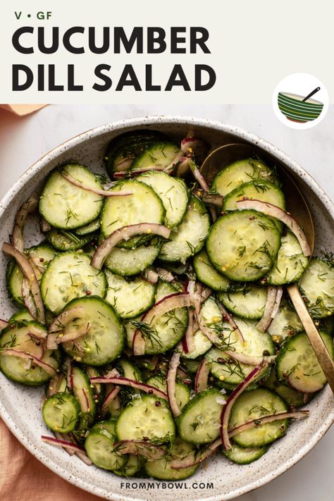 Raw Vegetables Recipes, Gluten Free Dressing, Crunchy Broccoli Salad, Dill Salad, Cucumber Dill Salad, Cucumber Dill, Gluten Free Sides, Crunchy Salad, Healthy Vegetable Recipes