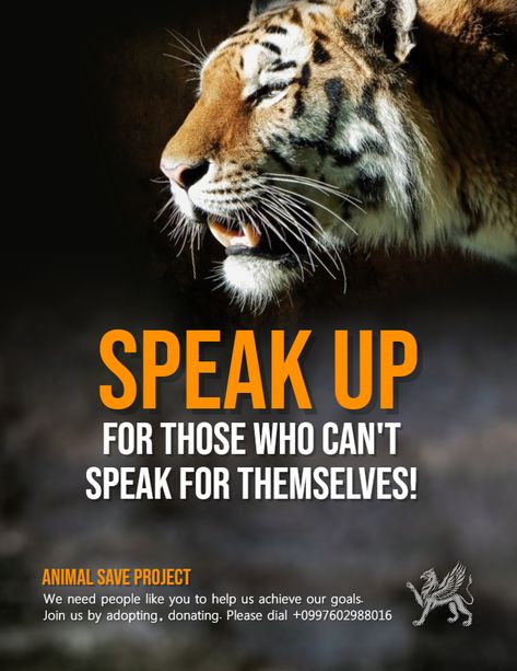 Animal rights awareness poster/flyer template Save Animals Poster, Animal Cruelty Awareness, Tiger Poster, Animal Activism, Animal Conservation, Awareness Poster, Stop Animal Cruelty, Social Awareness, Animal Protection