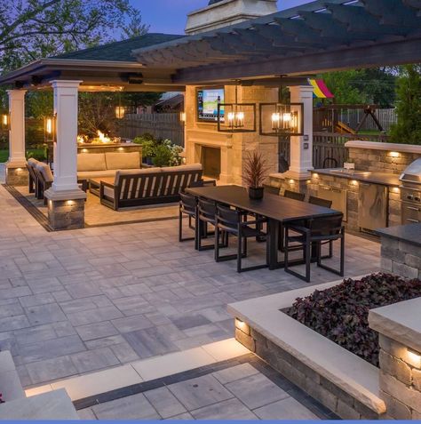 Outdoor Patio Designs, Backyard Fireplace, Backyard Pavilion, Backyard Renovations, Backyard Kitchen, Backyard Remodel, Outdoor Kitchen Patio, Backyard Inspiration, Backyard Inspo