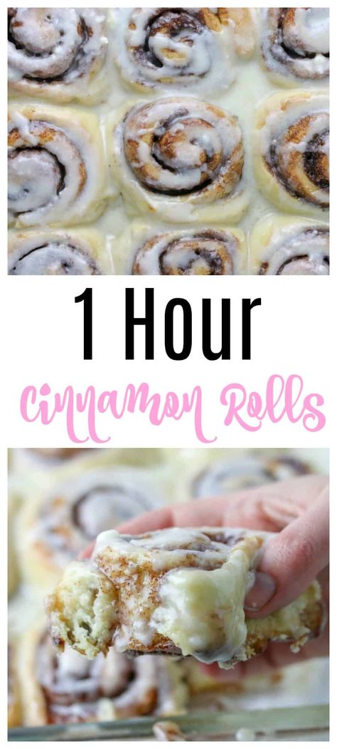 Same Day Cinnamon Rolls, Things To Make With Yeast, Quick Homemade Cinnamon Rolls, Cimmanon Rolls, Sunday Morning Breakfast Ideas, Homemade Breakfast Ideas, Quick Cinnamon Rolls Recipe, Cinnamon Rolls For Two, 1 Hour Cinnamon Rolls