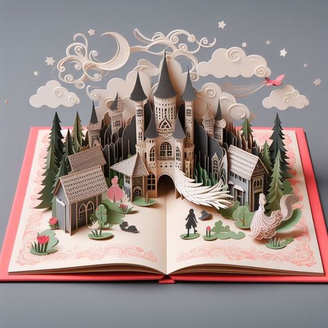 3d Book Sculpture, Pop Up Book Illustration, Popup Book Diy, Paper Pop Up, Pop Up Book Tutorial, Libro Pop Up, Construction Paper Art, Pop Up Books, Popup Book