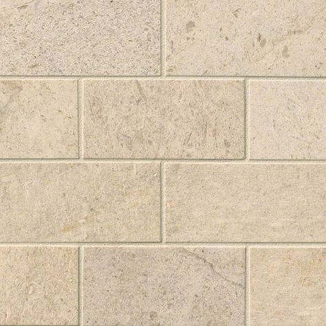 oastal Sand Subway Tile 3” x 6” honed limestone tiles are a neutral, soothing shade of soft beige with natural variation. This natural stone tile is imported from Mexico, and is easy to maintain. Bathroom Tiles Beige, Subway Backsplash, Trendy Bathroom Tiles, Beige Cabinets, Limestone Flooring, Sand Stone, Limestone Tile, Best Floor Tiles, Subway Tile Backsplash