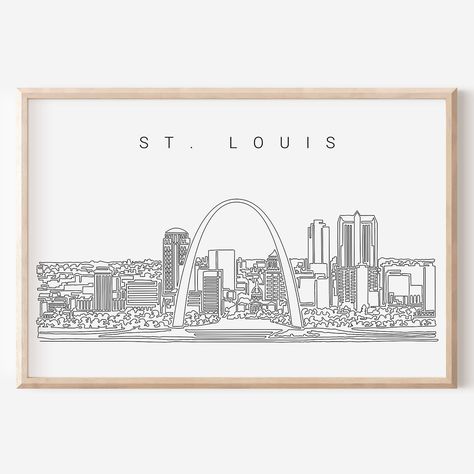 St. Louis in one continuous line. 😍 #onelinedrawing #onelineart #lineart #wallart #stlouis #stlouismo #stlouisgram #stlouismissouri #stlouisart #gatewayarch #gatewayarchstlouis St Louis Art, New Home Owners, Gift For New Home, Gateway Arch, City Scape, One Line Drawing, Home Owners, City Wall Art, Continuous Line