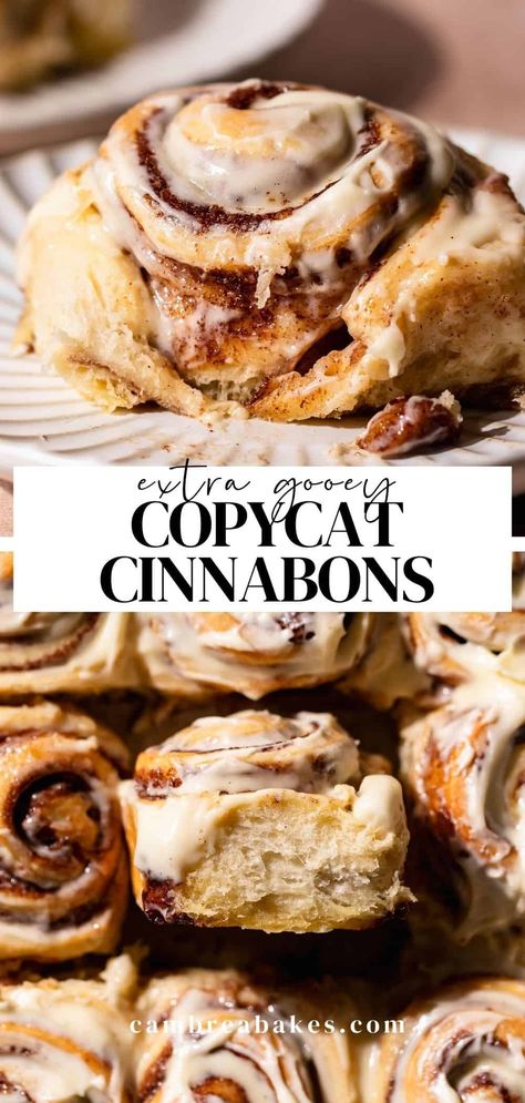 Watch out Cinnabon, because these are the best cinnamon rolls you'll ever have! These homemade cinnamon rolls are made bakery-style so they're extremely gooey, packed with cinnamon sugar flavor, and topped with cream cheese frosting. Cinnamon Rolls Broma Bakery, Flaky Cinnamon Rolls Homemade, Fluffy Homemade Cinnamon Rolls, Cinnamon Roll Drizzle, Butternutbakery Cinnamon Rolls, Food Nanny Cinnamon Rolls, Magnolia Cinnamon Rolls, Cinnamon Roll Recipes Homemade, Doughy Cinnamon Rolls