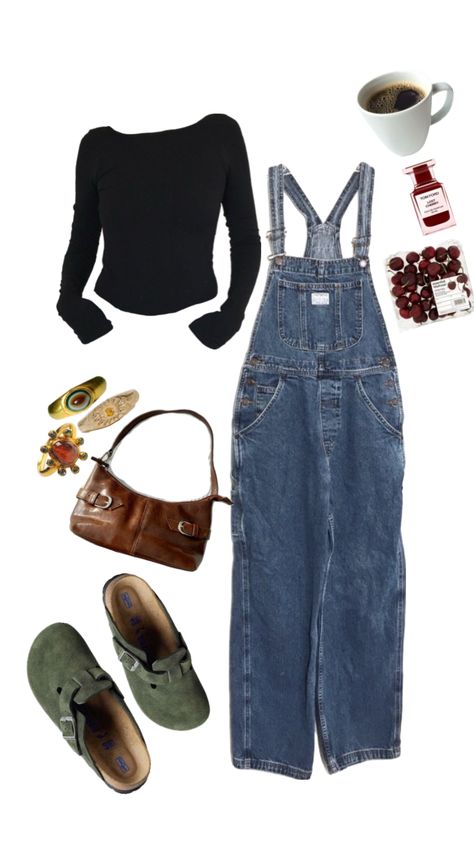 #winteroutfit #overalls #fitcheck Fall Outfits Cute, Collage Outfits, Outfits Unique, Oufits Casual, Fall Fits, Swaggy Outfits, Cute Everyday Outfits, Holiday Shopping, Outfit Inspo Fall