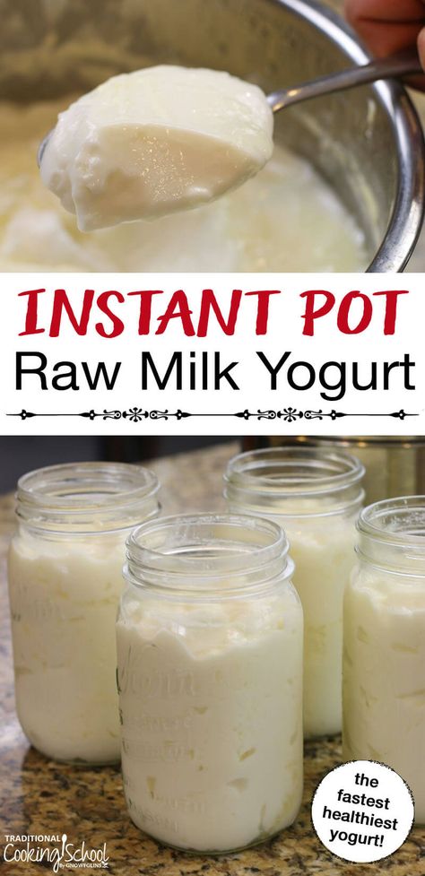 Thick Raw Milk Yogurt In The Instant Pot | Traditional Cooking School Yogurt Instant Pot, Yogurt In The Instant Pot, Instant Pot Yogurt, Thick Yogurt, Yogurt Recipe, Healthy Yogurt, Homemade Yogurt, Yogurt Recipes, Instapot Recipes