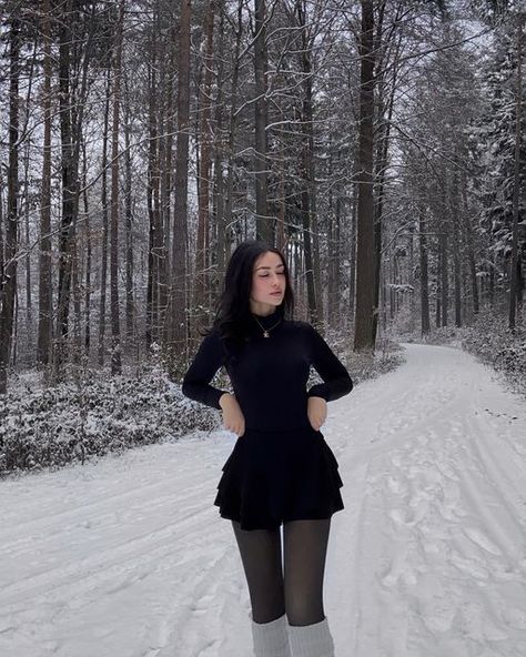 Helena Natalie 🫶🏼 on Instagram: "Baby it’s cold outside" Helena Natalie Outfits, All Black Coquette Outfit, Hyper Feminine Outfits Winter, Winter Inspo Outfits, Winter Outfit Ideas, Winter Fashion Outfits Casual, New Years Outfit, Shein Outfits, Outfit Inspo Casual