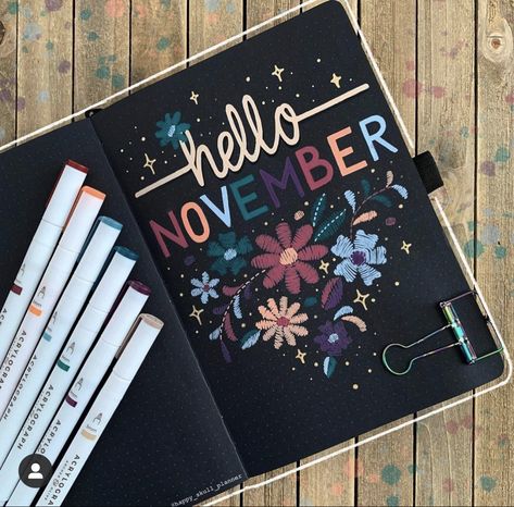 November Love, Happy Skull, Archer And Olive, Boulet Journal, Journal Organization, Hello November, Bulletin Journal Ideas, Posca Art, Self Care Bullet Journal