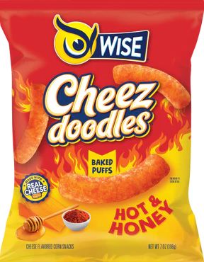 Cheez Doodles — Wise Snacks Cheese Doodle, Corn Snacks, Spicy Cheese, Gourmet Snacks, Baking With Honey, Snack Gift, Honey Bbq, Sour Candy, Cheese Flavor