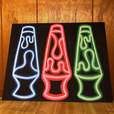 Drippy Things To Draw, Cool Neon Paintings, Neon Light Art Painting, Small Trippy Drawings, Neon Canvas Art, Easy But Cute Paintings, Black Light Painting Ideas Easy, Posco Painting Ideas, Neon Drawings Easy