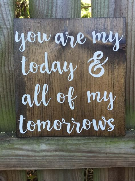 The perfect gift for an engagement, wedding, anniversary or just because!! This gorgeous sign measures approx. 11x11, is hand painted white and has a hook attached so it is ready to hang! If you would like to personalize this by adding a name or date to the bottom right corner of the Forever Sign, Signs To Make, Quotes Friendship, Pallet Signs, Rustic Signs, Paul Walker, Sign Ideas, Diy Signs, Sign Quotes