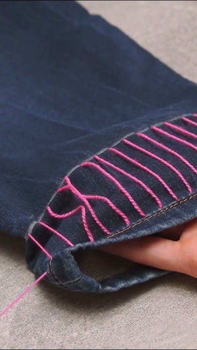 Diy Hem Jeans No Sew, Hand Sew Clothes Diy Fashion, Original Hem Jeans Tutorials, Euro Hem Jeans, Diy Hemming Jeans, How To Hem Jeans Easy, Hem Denim Jeans How To, Hem Blue Jeans How To, Best Way To Hem Jeans