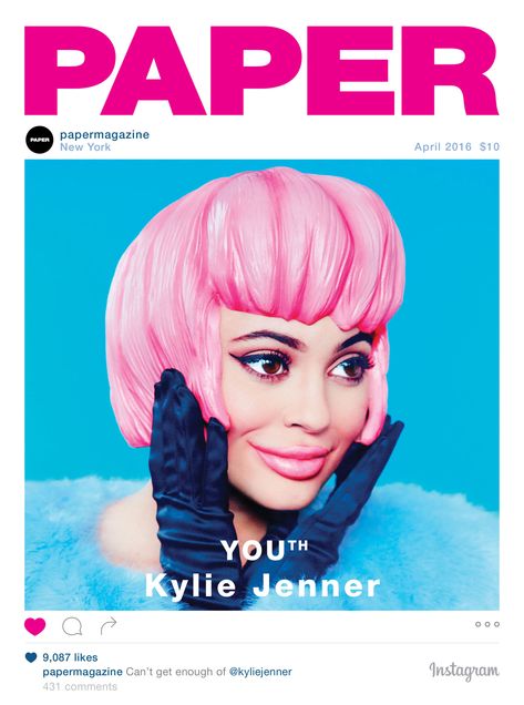 This Kylie Jenner <i>Paper</i> Magazine Cover Will Haunt You Paper Magazine Cover, Kylie Jenner News, Kylie Jenner Lip Kit, Living Barbie, Kylie Jenner Lips, Kylie Jenner Look, Paper Magazine, Magazine Ideas, Willow Smith