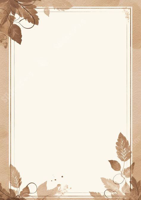 frame leaf watercolour Vintage Border Designs For Projects, Border Design Digital, Beautiful Frame Background, Printable Frames And Borders, Frame Background Design, Website Background Design, Cute Wallpapers For Android, Printable Border, Background Border