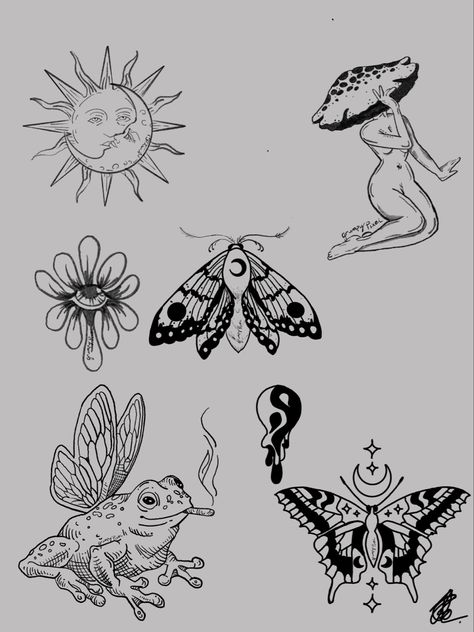 Patch work tattoo of frog smoking #frogtattoo #tattoo #patchwork #patchtattoo #sunandmoontattoo #butterflytattoo #mothtattoo Patch Work Tattoo Drawings, Classic Patchwork Tattoo, Moth Tattoo Patchwork, Patchwork Tattoo Template, Patch Work Sleeve Tattoo Ideas, Tattoo Ideas For Patchwork, Patchwork Drawing Art, Patch Work Leg Sleeve Tattoo Woman, Ethereal Patchwork Tattoo