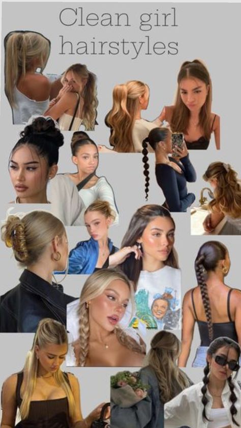 clean girl hairstyles School Hair For Kids, Hairstyles Teenage Girl, Cheap Hairstyles, 70 Hair, College Hairstyles, Latina Hair, Dark Blonde Hair Color, Hairstyle Examples, Styles Braids