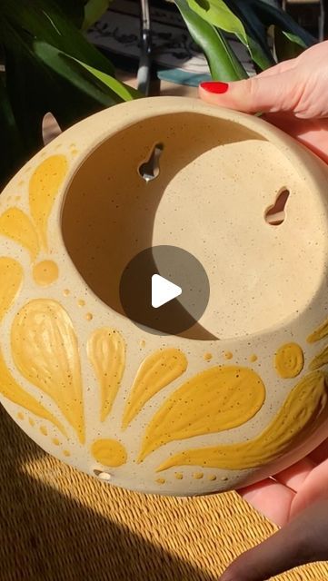 ✧ ceramics by pauline ✧ on Instagram: "a process video!! making a hanging wall planter🌱  i made a bunch of these because i'm so ready for spring. stay tuned for the final pieces coming soon, glazed and fired!" Ceramic Hanging Planter Handmade, Clay Hanging Planter, Hanging Pottery Planters, Planter Pottery Ideas, Pottery Wall Planters, Hand Building Ceramics Ideas, Ceramic Hand Building Ideas, Ceramic Hanging Planter, Ceramic Planters Ideas