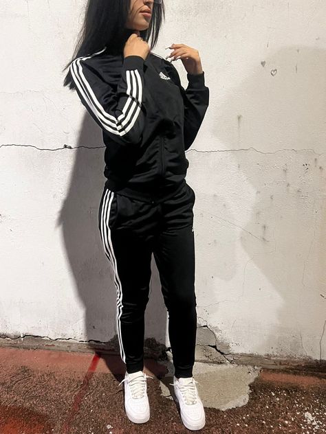 Adidas Tracksuit Outfit, Tracksuit Outfit, Adidas Tracksuit, Adidas Jacket, Athletic Jacket, Adidas, Quick Saves, Black