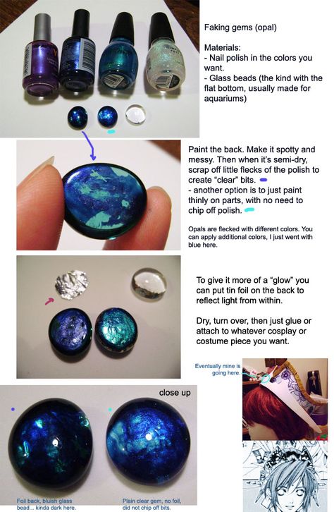 Nail Polish Crafts, Cosplay Tutorial, Cosplay Diy, Cosplay Tips, Colored Gems, Cosplay Props, Dreamcatchers, Bijoux Diy, Jewelry Tutorials