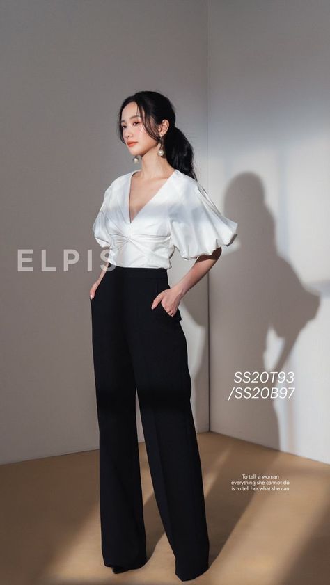 Business Corporate Outfits, Casual Filipiniana Outfit, Formal Black And White Outfits Classy, Formal Looks For Women Classy, Business Formal Outfits For Women Classy, Office Ootd Work Outfits, Formal Party Outfit Classy, Formal Outfits For Women Classy, Korean Classy Outfits