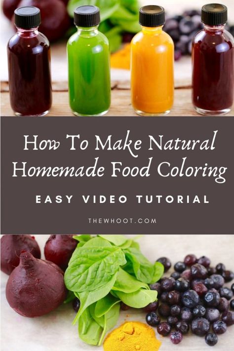 Homemade Food Coloring, Natural Food Dye, Bigger Bolder Baking, Diy Food Gifts, Natural Food Coloring, Baking Basics, Food Colouring, Food Dye, Vegetable Drinks