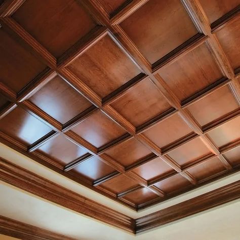 12 Modern Wooden Ceiling Designs For Your Dream Home Decorative Drop Ceiling Tiles, Drop Ceiling Basement, Wood Ceiling Panels, Wooden Ceiling Design, Interior Hotel, Drop Ceiling Tiles, House Ceiling Design, Interior Design Per La Casa, Ceiling Design Living Room