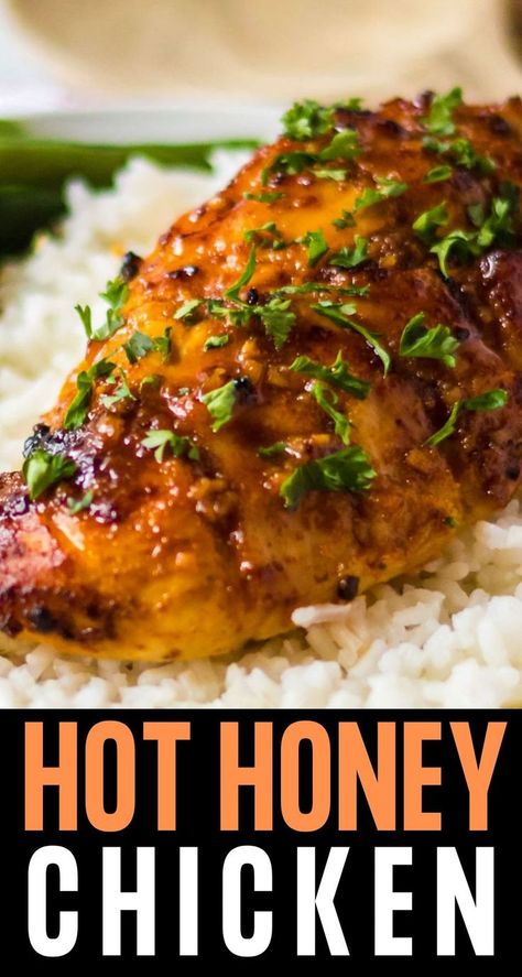 Air Fryer Hot Honey Chicken Recipe Spicy Chicken Meal Prep, Winter Chicken Breast Recipes, Chicken Air Fryer Recipes Boneless, Air Fryer Juicy Chicken, Glazed Chicken Recipes, Airfryer Chicken Breast, Air Fry Chicken Breast, Chicken Breast Air Fryer Recipes, Hot Honey Chicken Recipe