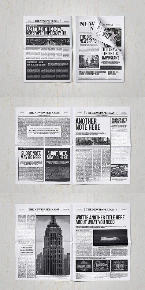 Newspaper Template Design, Large Fonts, Newspaper Design Layout, Newsletter Layout, Newspaper Layout, Gfx Design, Paper Layout, Newspaper Template, Newspaper Design