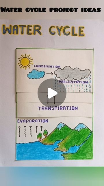 Tlm For Social Studies, Science Project On Chart Paper, Watercycle Kids Project Model, Social Science Chart Ideas, Watercycle Kids Project, Uses Of Water Chart For Kids, Water Cycle Drawing Art Projects, Social Science Activities, Water Cycle Project Kids