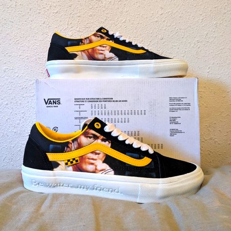 Brand: Vans Bruce Lee Model: Old Skool Bin Marr 0123 Size: Men 8.5 And 8, 7.5, 7 Color: Yellow And Black Condition: New No Box Comments: Vans Old Skool Bruce Lee Men Yellow And Black Vnoa5fcby23 (2022) Rare Vans Old Skools Have Soared From Subculture Staple To Mainstream Fame Repeatedly Over The Years. It’s Easy To See Why. With A Classic, Versatile Silhouette, Brand Recognition, And A Comfortable, Breathable Upper, Who Could Resist Having A Pair In Their Wardrobe? While The Canvas/Rubber Constr Vans Yellow, Rare Vans, Brand Recognition, Shoes Vans, Men's Vans, Yellow And Black, Bruce Lee, Mens Vans, Vans Old Skool