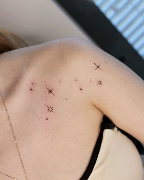 leo constellation ✨ Best Friend Constellation Tattoo, Leo Star Constellation Tattoo, Constellation Tattoo Leo, Gemini Constellation Tattoo, Leo Tattoo Ideas, Leo Star Constellation, Constellation Lion, Small Leo Tattoo, Star Tattoo On Shoulder