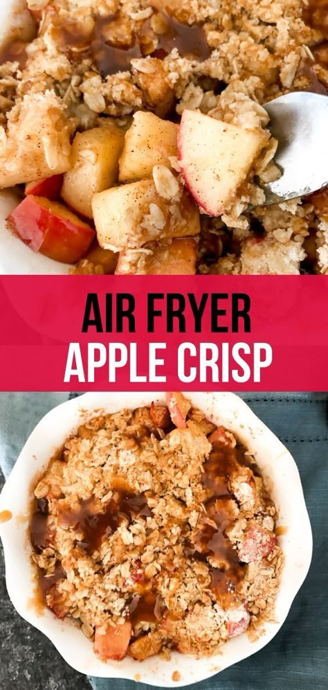 Fried Apple Crisp, Air Fried Apple, Veggetti Recipes, Apple Crisp Without Oats, Recipe Diaries, Apple Crisp Cheesecake, Healthy Apple Crisp, Fried Apple, Air Fryer Desserts