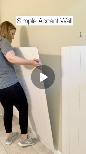 Katie Sharpe | DIY Tutorials | Home Decor | Interior Design on Instagram: "Simple DIY Accent Wall  This is a great beginner DIY project. With just a shiplap panel and a few boards you can create this look!   It’s both easy and budget friendly!   Comment SHOP for the links to this project   #diy #diyproject #simplediy #accentwall #accentwalls #shiplap #shiplappanelling #homeprojects #homeimprovements #homeimprovementprojects #bathroommakeover #bathroomtransformation #towelhooks #amazonhome #amazonfind #homedepot #homedepotfinds #wallpanelling #homeinspo #diytutorial #reeltutorial #budgetfriendlydiy #sherwinwilliams   Bathroom makeover, accent wall, towel hooks, home projects, shiplap, wall panel, beginner diy tutorial, home inspo" Simple Diy Accent Wall, Shiplap Bathroom Wall, Kitchen Accent Wall, Shiplap Wall Diy, Shiplap Bathroom, Bathroom Accent Wall, Wall Paneling Diy, Shiplap Wall, Shiplap Accent Wall