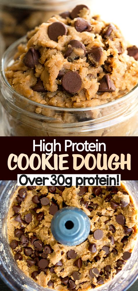 Healthy Snack Idea - Protein Cookie Dough Protein Cookie Dough Recipe, Protein Powder Cookies, High Protein Cookies, Protein Cookie Dough, Cookie Dough Recipe, Healthy Cookie Dough, Protein Cookie, Protein Baking, High Protein Desserts