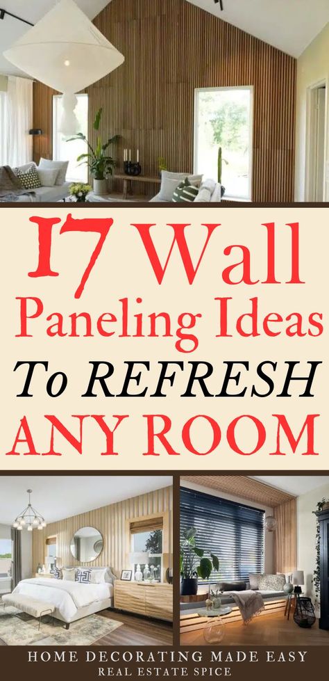 17 Wall Paneling Ideas To Dress Up Boring Walls Wood Panel Wall Painted, Living Room Wood Panelling Ideas, Coastal Wood Paneling, Repainting Paneling Walls, Wall Paneling Ideas With Windows, Paneling For Bedroom Walls, Wall Paneling Update, Wall Panelling Small Living Room, Metal Wall Panels Ideas