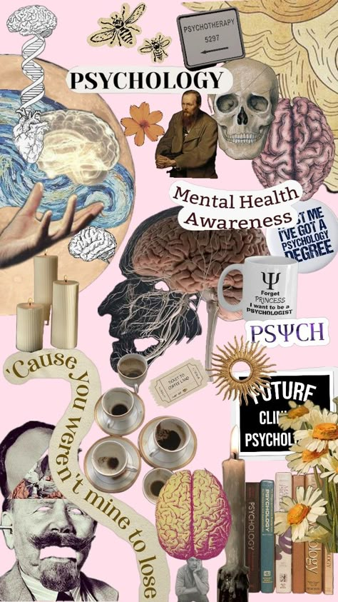 Biopsychology Aesthetic, Psychology Practical File Cover Design, Psychology Aesthetic Wallpaper, Study Psychology Aesthetic, Psychology Collage, Psychology Wallpaper Desktop, Psychotherapist Aesthetic, Psychology Aesthetic Art, Psych Aesthetic