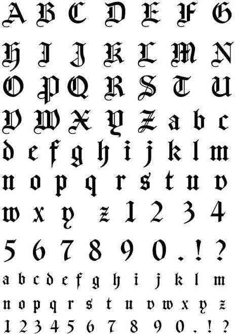 Script Letter and Number Stencil Sets Gothic Writing, Best Tattoo Fonts, Old English Alphabet, Tattoo Lettering Alphabet, Alfabet Font, Tattoo Fonts Alphabet, Calligraphy Fonts Alphabet, Gothic Lettering, Lettering Styles Alphabet