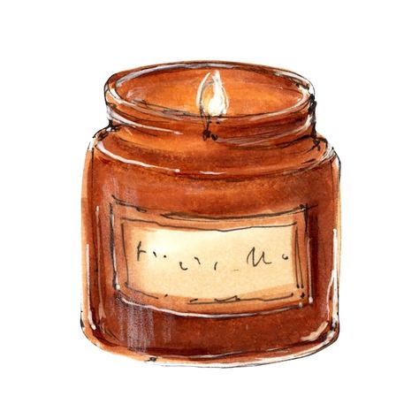 Candle Jar Drawing, Candles Aesthetic Drawing, Candle Illustration Art, Candles Drawing Art, Cute Candle Drawing, How To Draw A Candle, Candle Drawing Aesthetic, Candle Illustration Drawing, Candle Widget