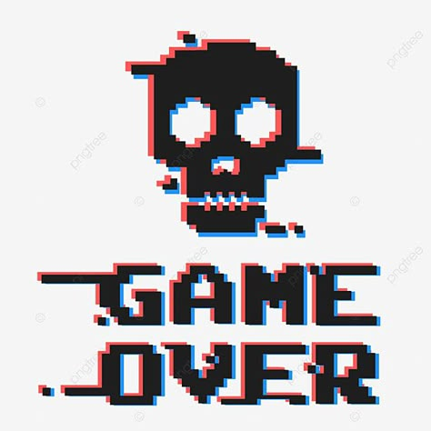 Game Over Pixel, Video Game Symbols, Technology Font, Skull Game, Technology Vector, Vector Game, Vector Technology, Flash Design, Chest Piece Tattoos