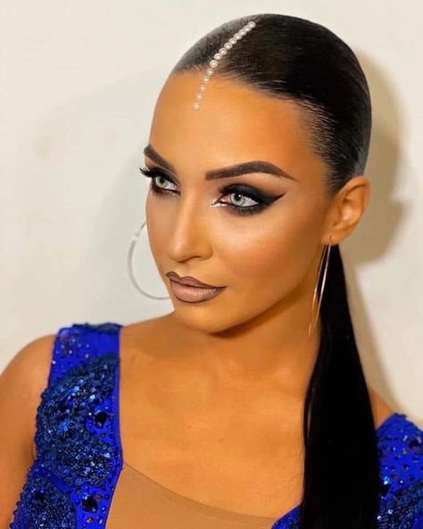 Latin Ballroom Makeup, Latin Hairstyles Dance, Latin Dance Hairstyles Competition, Makeup For Dance Performance, Dance Performance Hairstyles, Ballroom Hair Competition, Hairstyle For Dance Performance, Dance Competition Hairstyles, Updo Competition