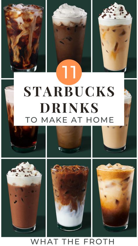 Coffees From Starbucks, Flavored Coffee Recipes, Drinks To Make At Home, Espresso Drink Recipes, Starbucks At Home, Homemade Coffee Drinks, Drinks To Make, Café Starbucks, Nespresso Recipes