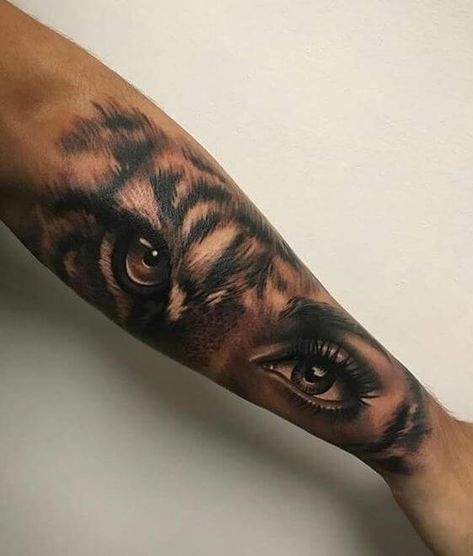 Forearm Tattoos Wolf Eye Tattoo, Tiger Eyes Tattoo, Outer Forearm Tattoo, Cool Half Sleeve Tattoos, Inner Forearm Tattoo, Forarm Tattoos, Forearm Sleeve Tattoos, Tiger Eyes, Forearm Tattoo Women