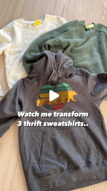 Sewing Projects Using Old Clothes, Diys Using Old Clothes, Sweatshirt Refashion Diy Upcycle, Make Sweatshirt Smaller, Sewing Two Shirts Together, Sweatshirt Redesign Ideas, Hoodie To Crewneck Diy, How To Turn A Hoodie Into A Crew Neck, Upscale Sweatshirt Diy