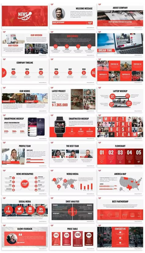 News - Multimedia Powerpoint Template | Powerpoint presentation design, Powerpoint layout, Powerpoint templates News Presentation, Ppt Template Free Download, Red Presentation, Ppt Ideas, Theme Presentation, Flat Color Palette, Ppt Template Design, Brand Profile, Wayfinding Signs